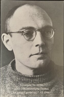 Het gebedsprentje van Karl Leisner, gevangene nr. 22356 in het concentratiekamp Dachau, tot priester gewijd op 17-12-1944